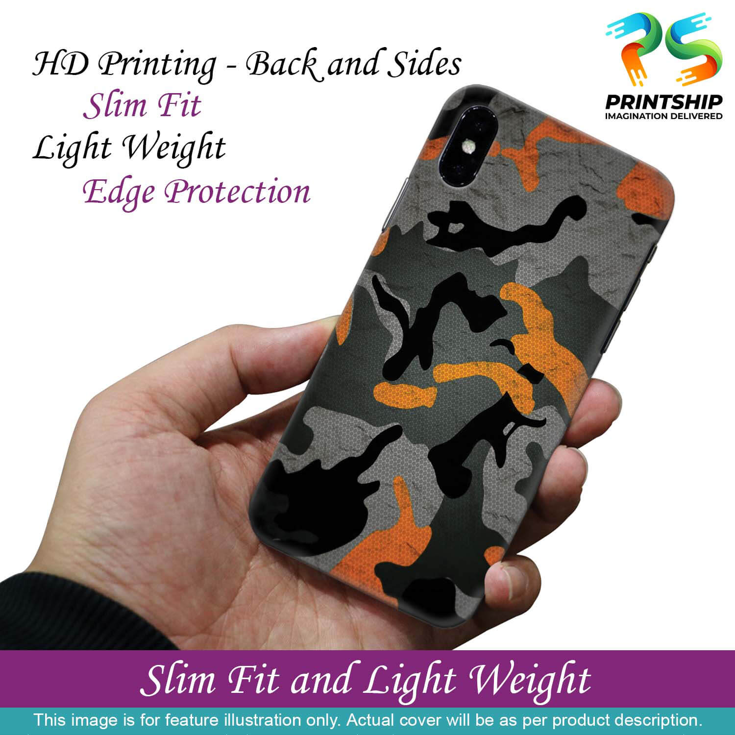 PS1337-Premium Looking Camouflage Back Cover for Vivo Y55L