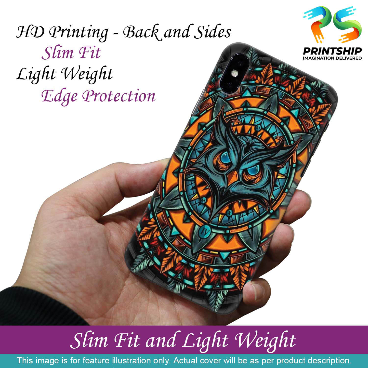 PS1338-Premium Owl Back Cover for Vivo Y55L