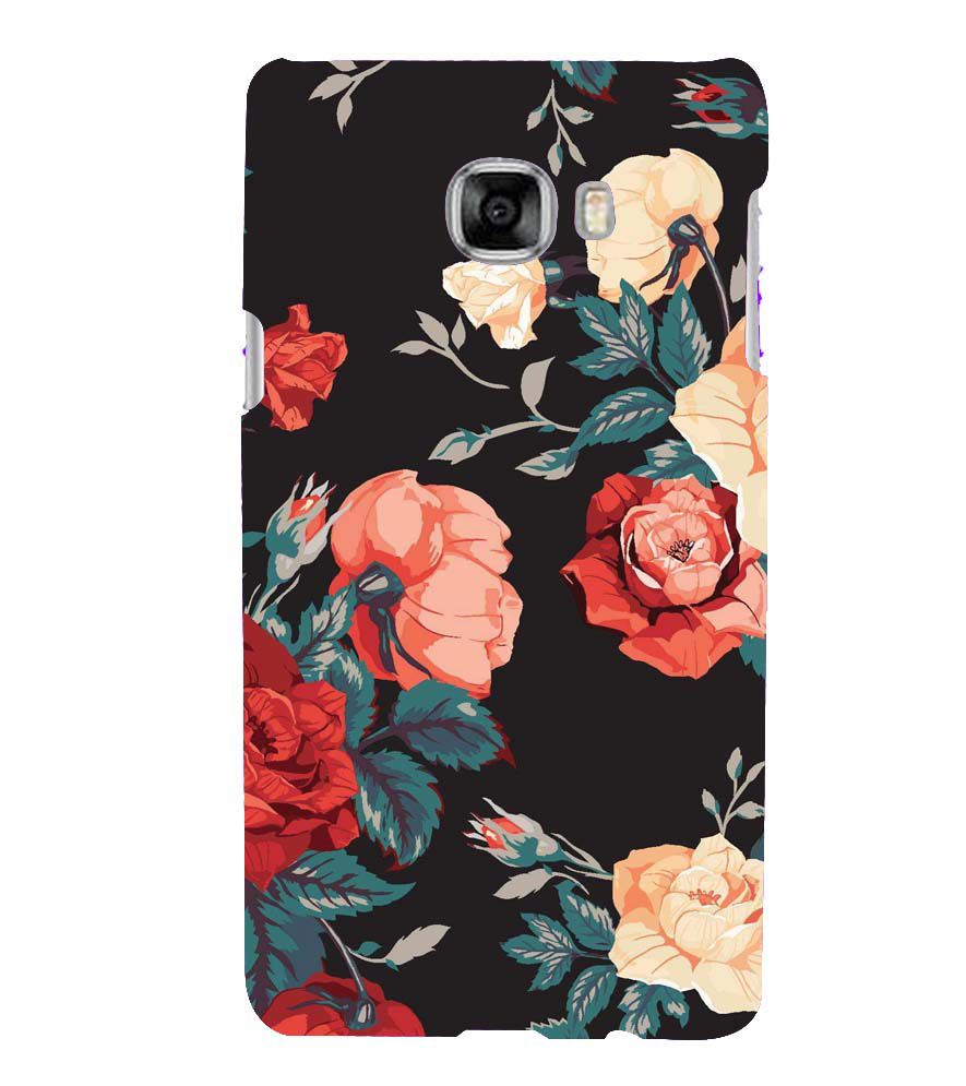 PS1340-Premium Flowers Back Cover for Samsung Galaxy C7 Pro