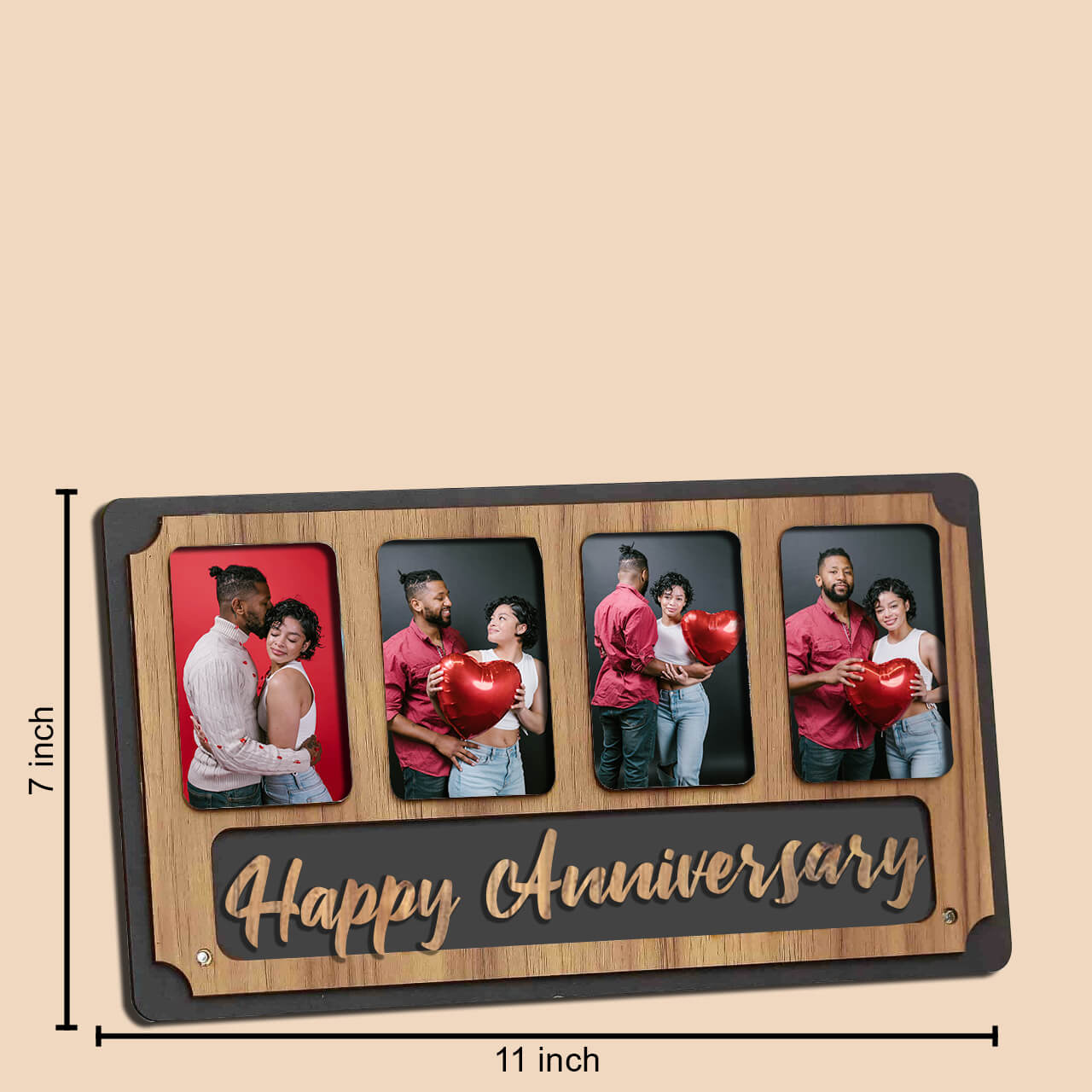 Laser Cut Photo Frame Anniversary Table Frame Photos with Four Photos