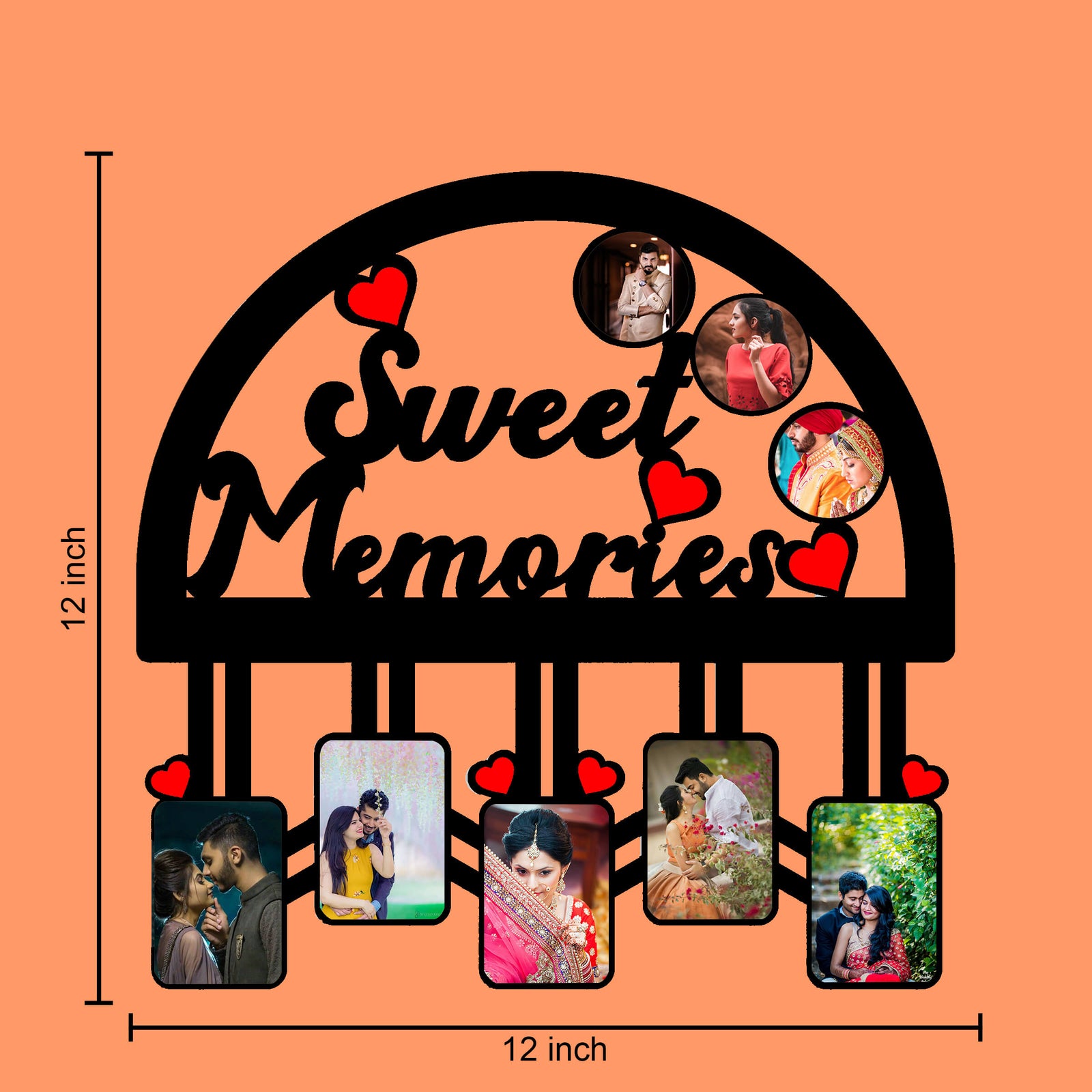 Laser Cut Photo Frame Sweet Memories Photos with Eight Photos