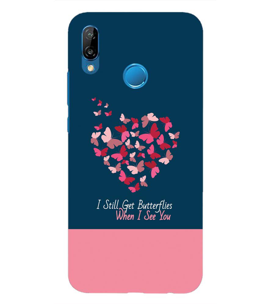 U0317-Butterflies on Seeing You Back Cover for Huawei P20 Lite