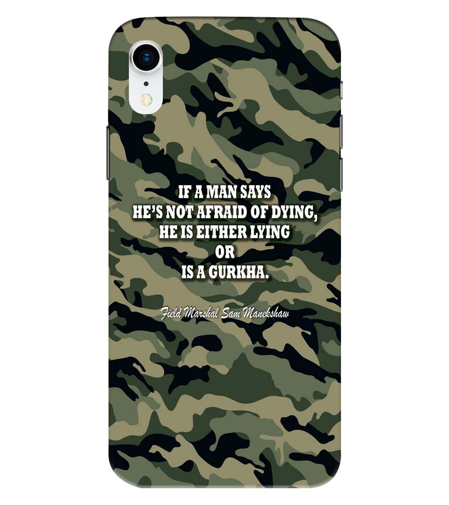 W0450-Indian Army Quote Back Cover for Apple iPhone XR