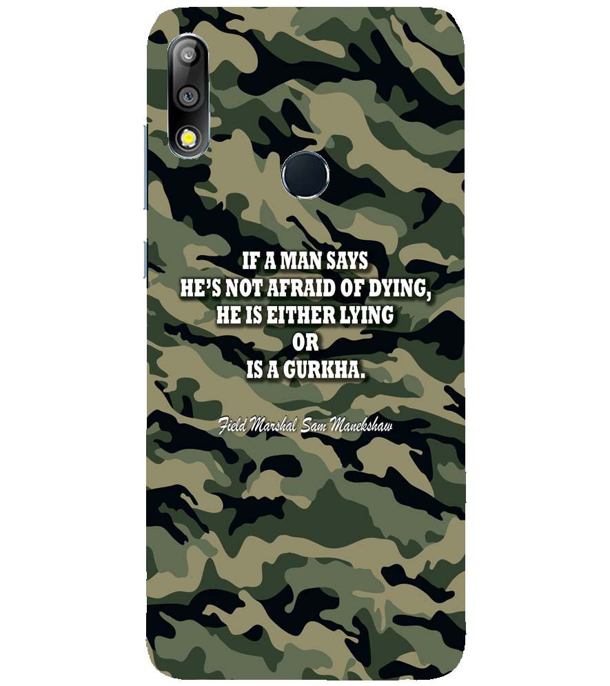 W0450-Indian Army Quote Back Cover for Asus Zenfone Max Pro (M2) ZB631KL