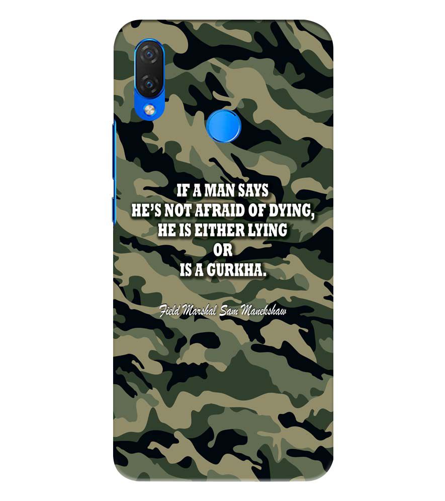 W0450-Indian Army Quote Back Cover for Huawei Nova 3 and 3i