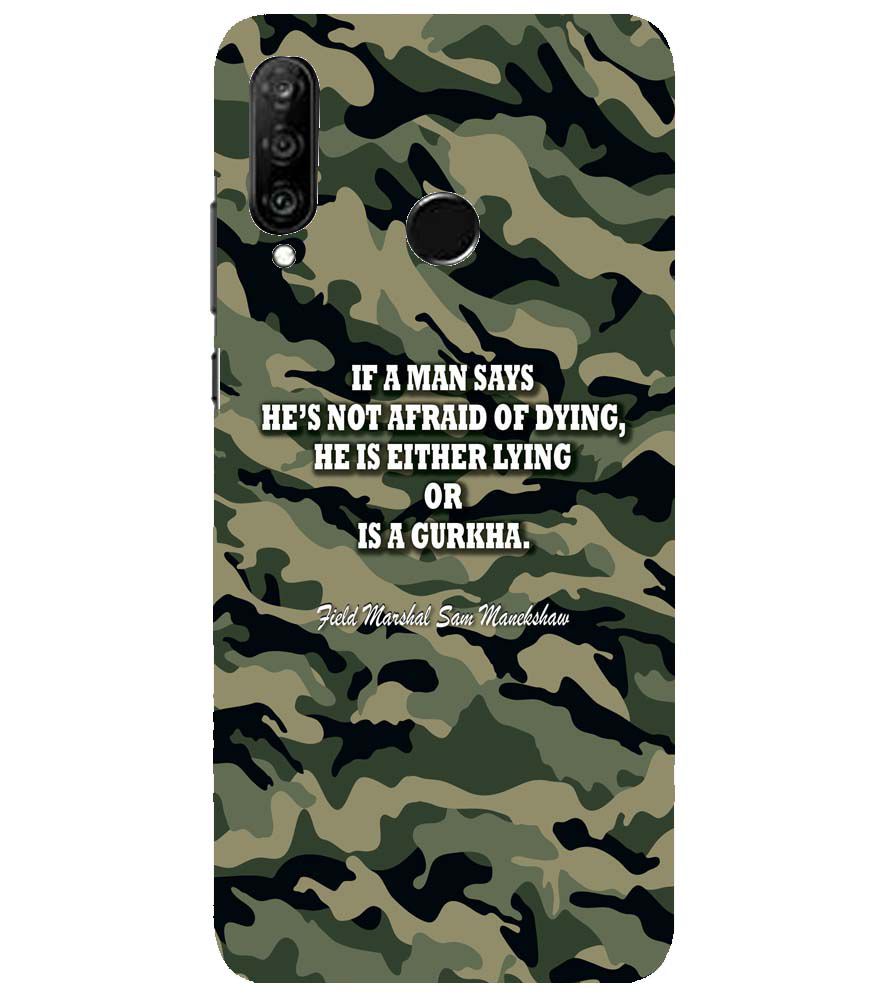 W0450-Indian Army Quote Back Cover for Huawei nova 4e
