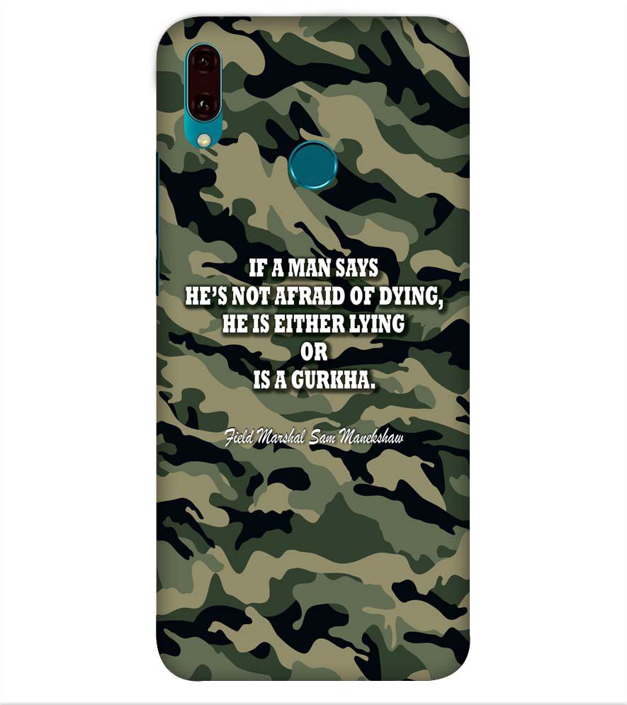 W0450-Indian Army Quote Back Cover for Huawei Y9 (2019)