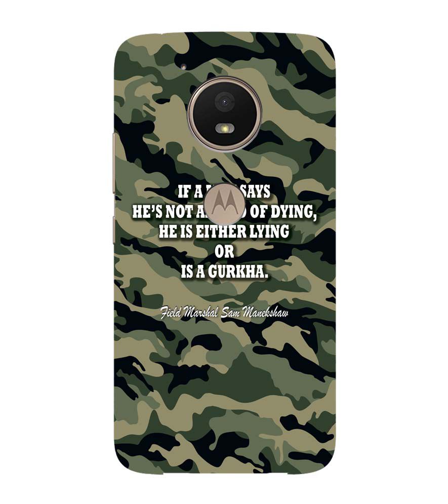 W0450-Indian Army Quote Back Cover for Motorola Moto E4 Plus