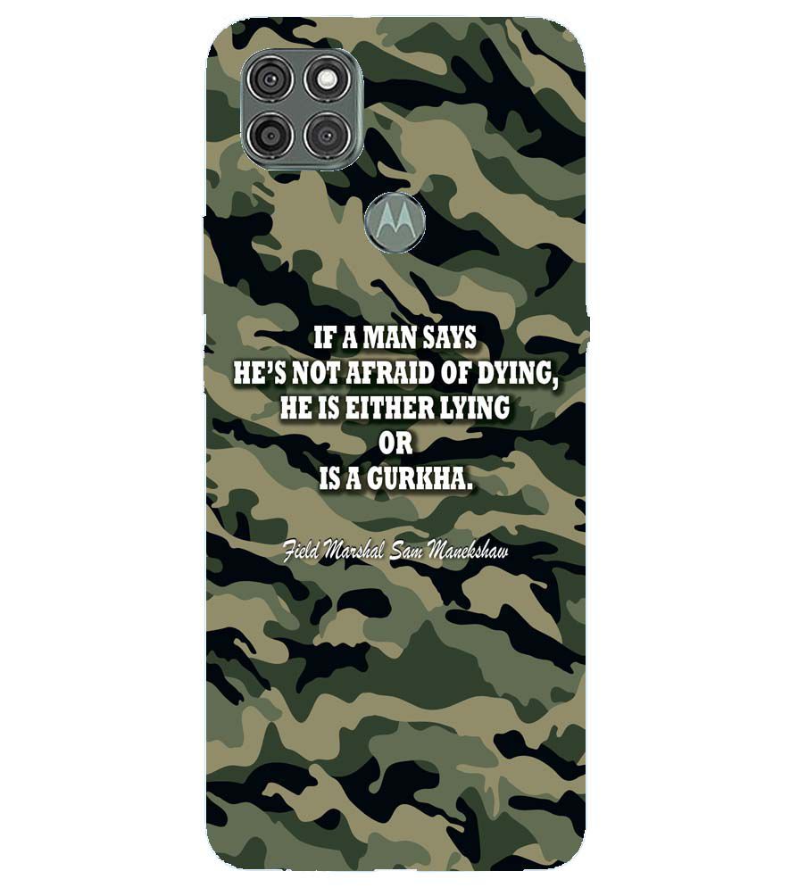 W0450-Indian Army Quote Back Cover for Motorola Moto G9 Power