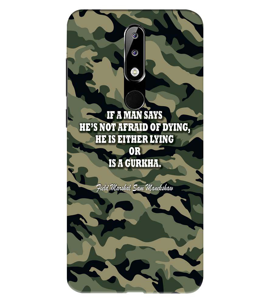W0450-Indian Army Quote Back Cover for Nokia 5.1 Plus (Nokia X5)