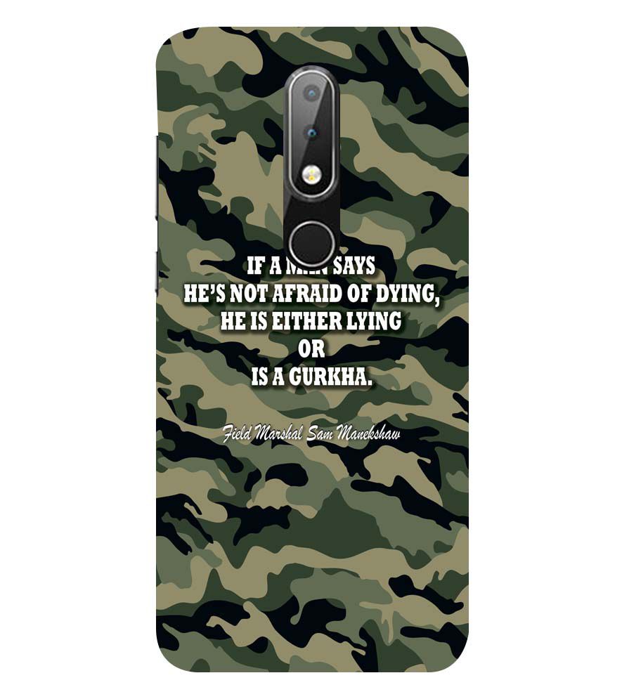W0450-Indian Army Quote Back Cover for Nokia 6.1 (2018)