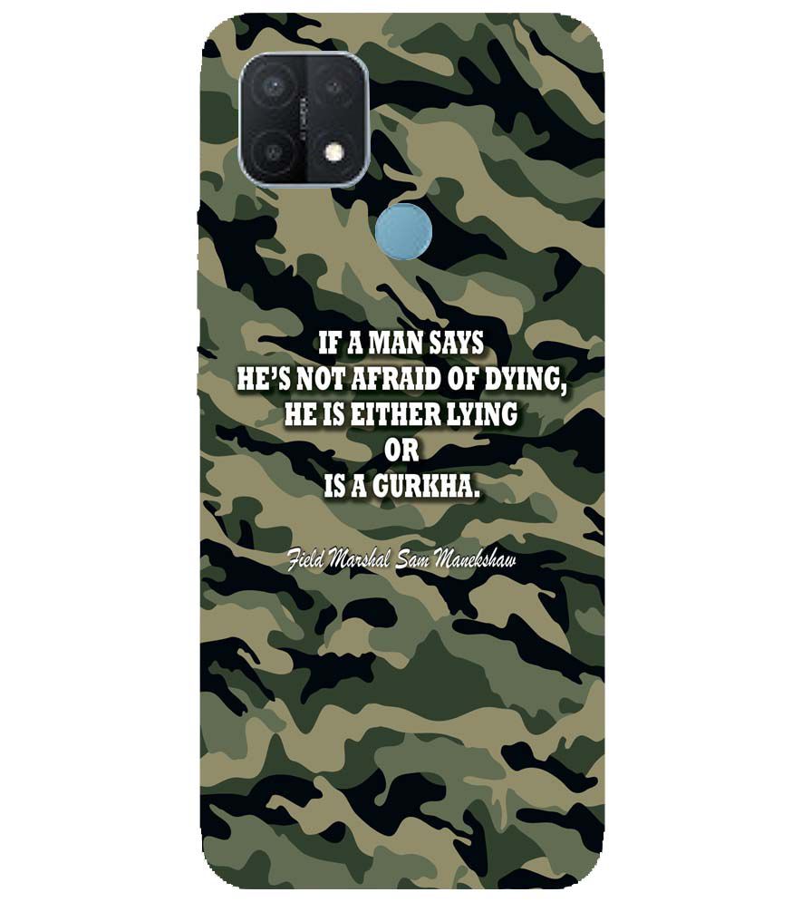 W0450-Indian Army Quote Back Cover for Oppo A15 and Oppo A15s