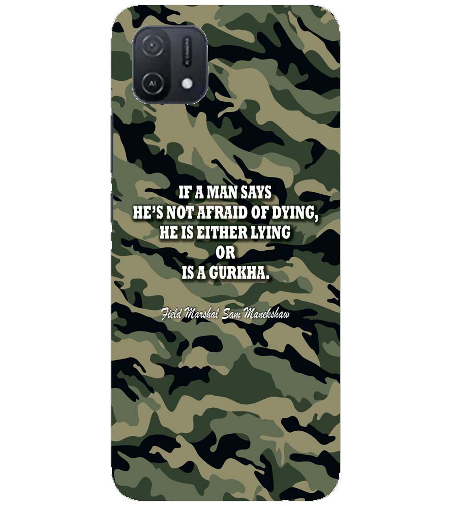 W0450-Indian Army Quote Back Cover for Oppo A16K