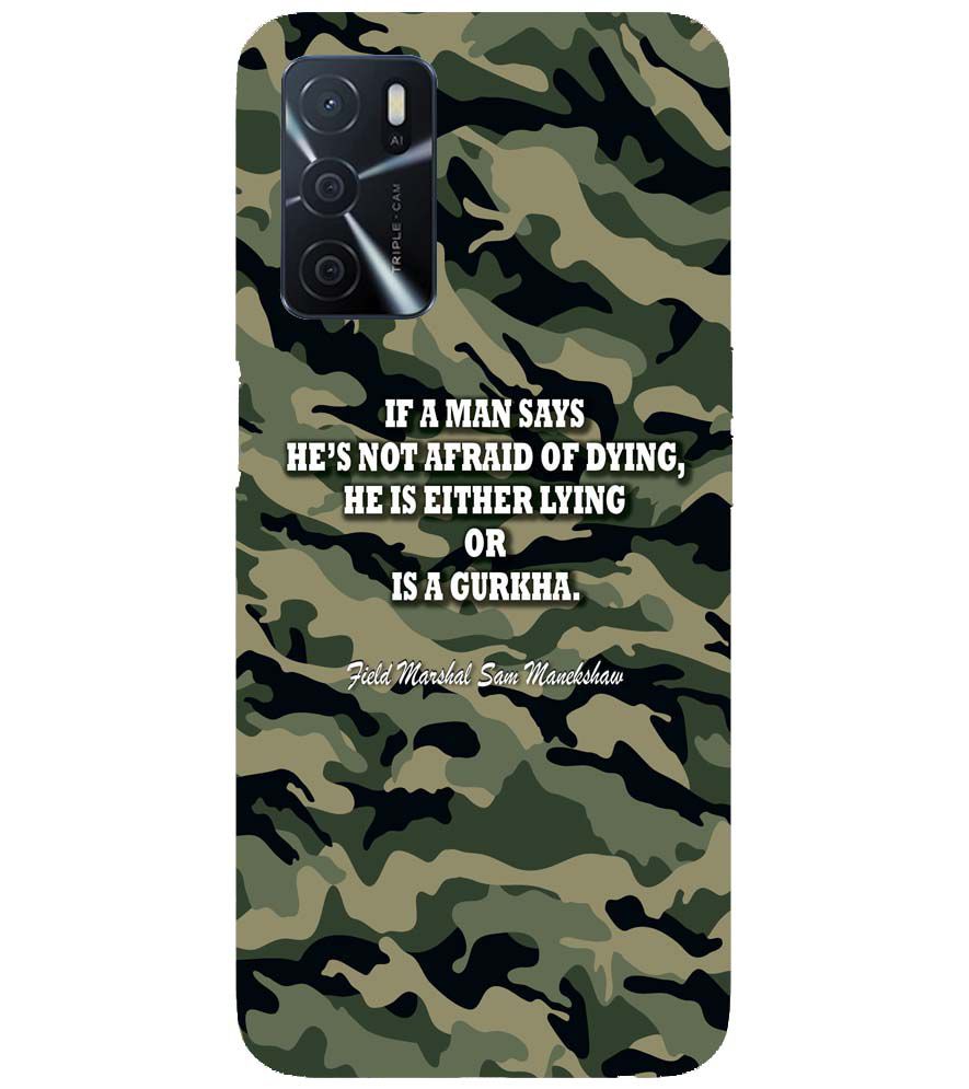 W0450-Indian Army Quote Back Cover for Oppo A16s