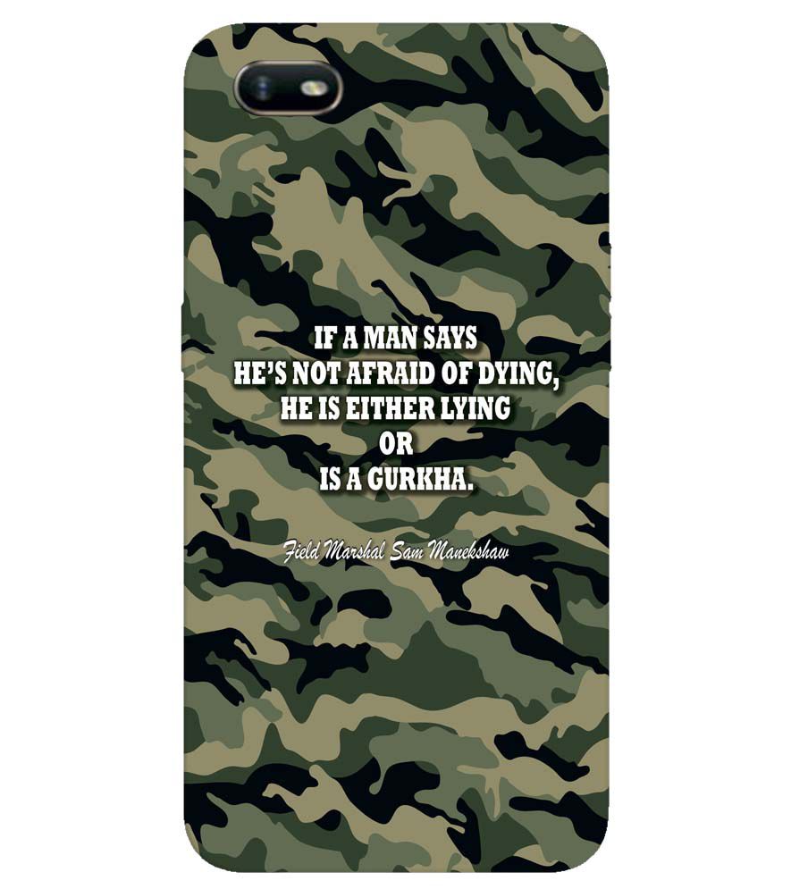 W0450-Indian Army Quote Back Cover for Oppo A1k
