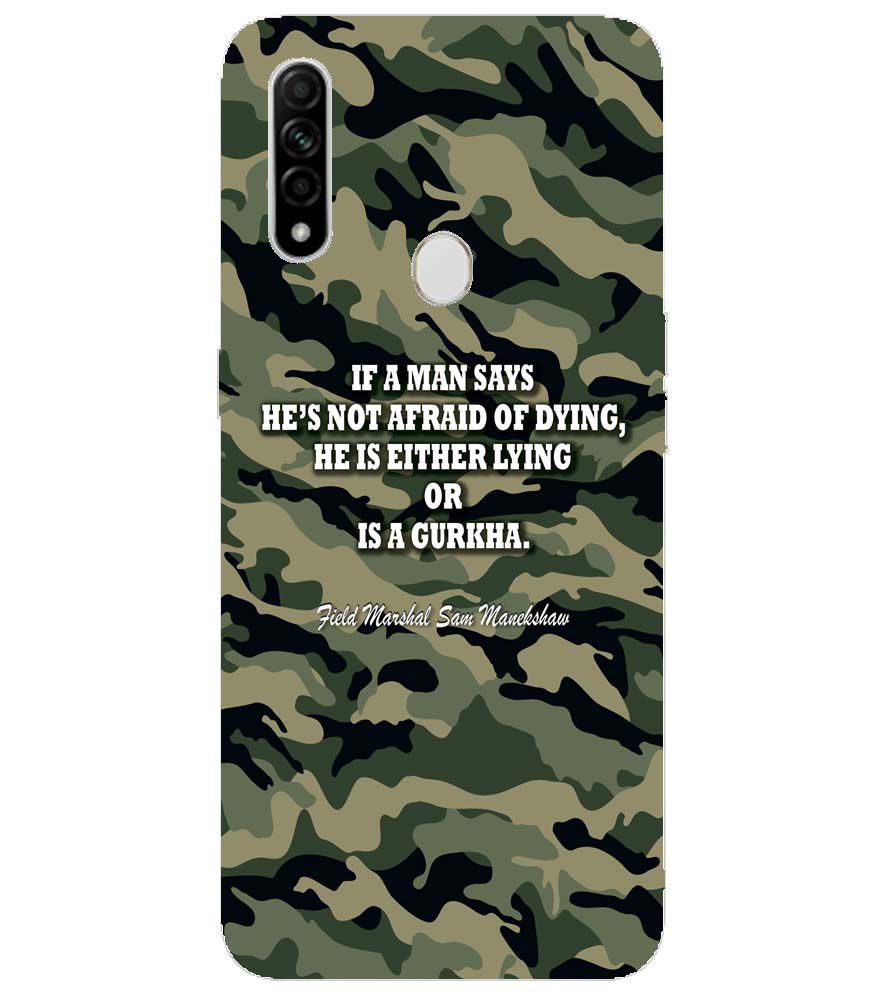 W0450-Indian Army Quote Back Cover for Oppo A31