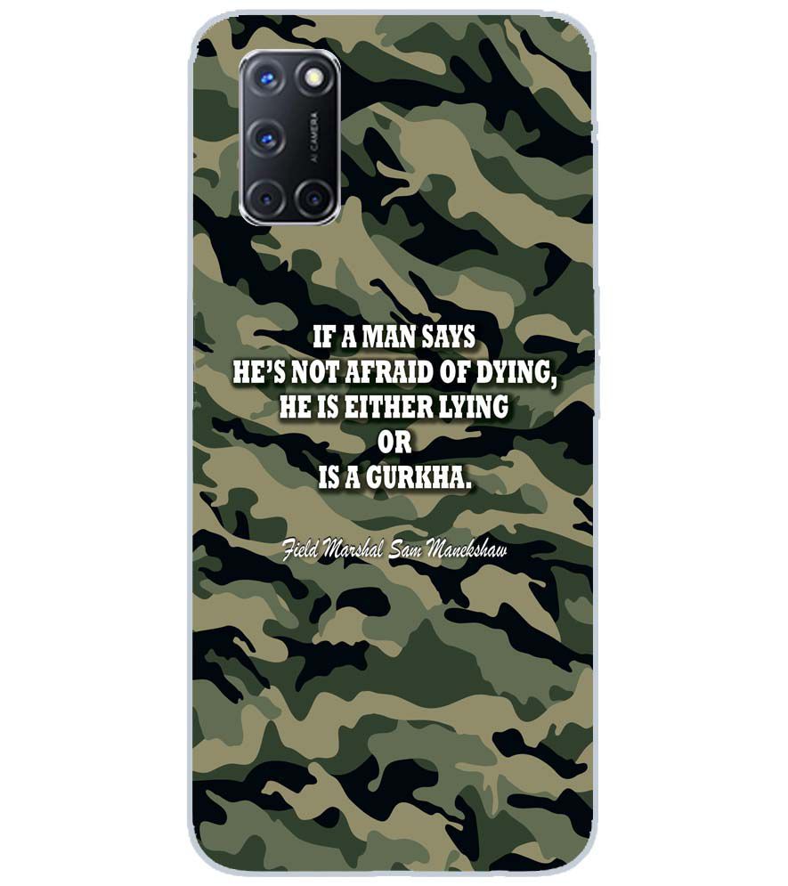 W0450-Indian Army Quote Back Cover for Oppo A52