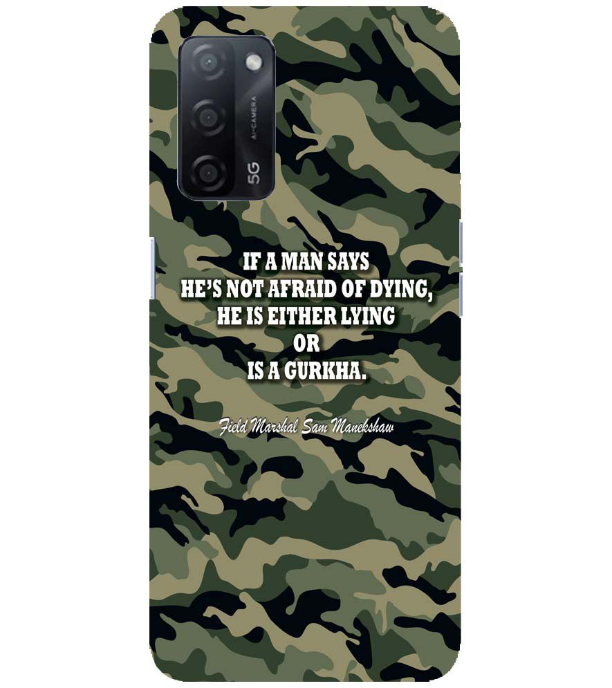 W0450-Indian Army Quote Back Cover for Oppo A53s 5G