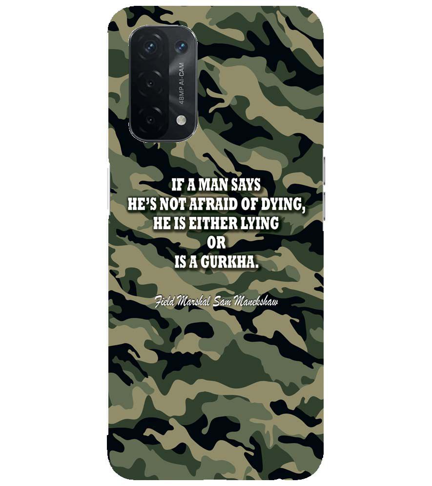 W0450-Indian Army Quote Back Cover for Oppo A54 5G