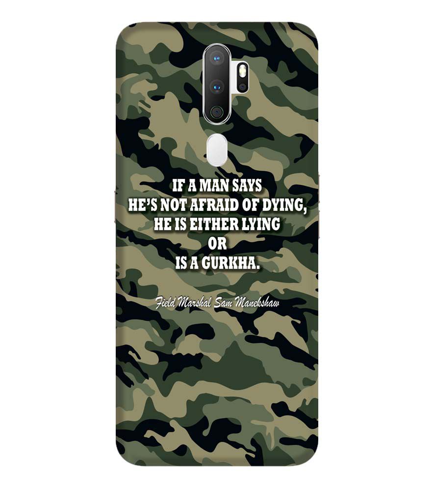 W0450-Indian Army Quote Back Cover for Oppo A9 (2020)