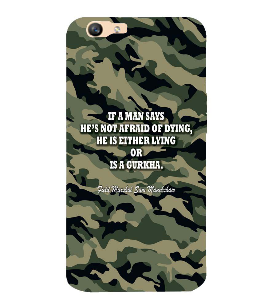 W0450-Indian Army Quote Back Cover for Oppo F1s : A59