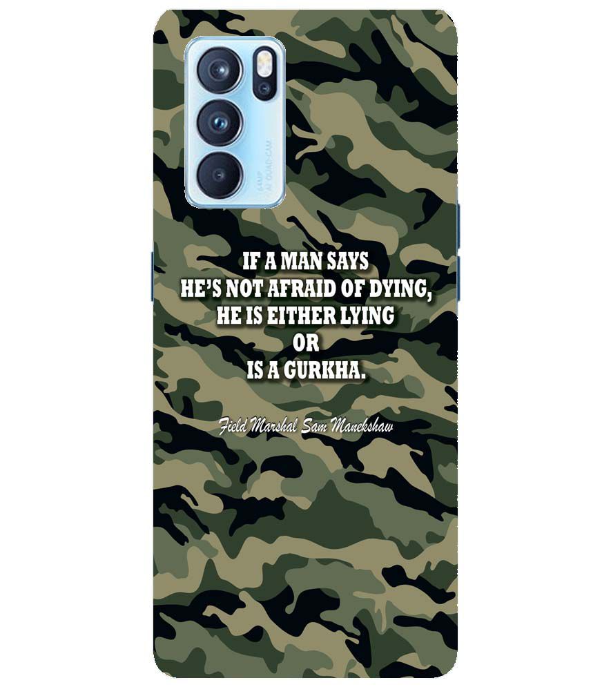 W0450-Indian Army Quote Back Cover for Oppo Reno6 Pro 5G