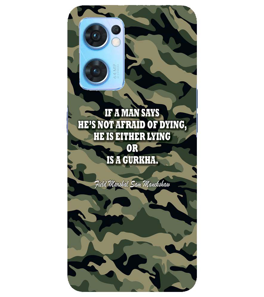 W0450-Indian Army Quote Back Cover for Oppo Reno7 5G