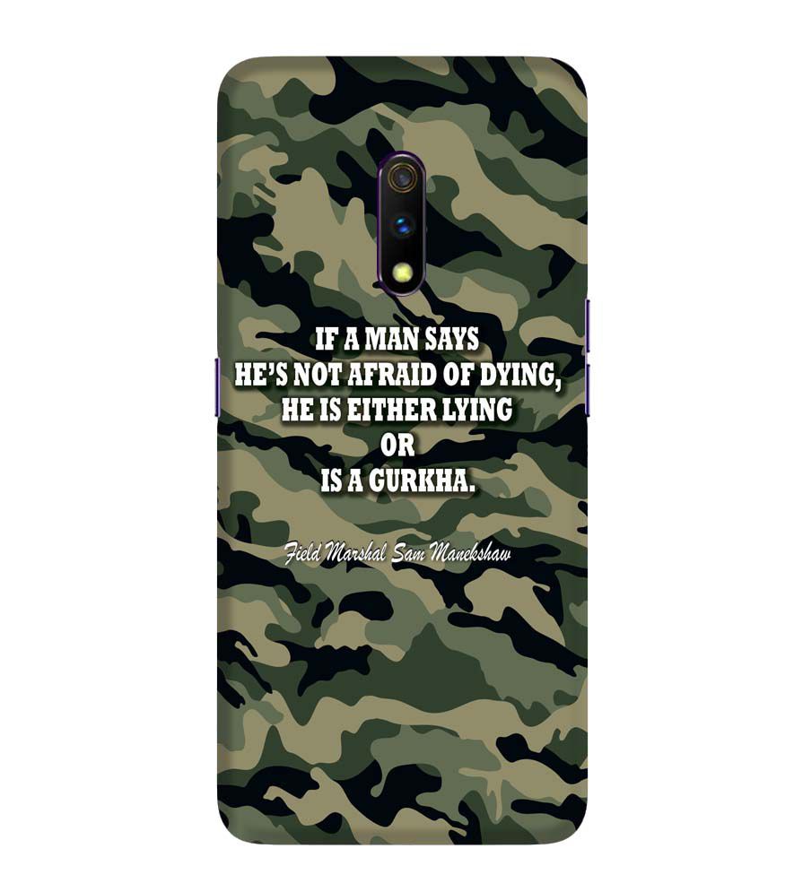 W0450-Indian Army Quote Back Cover for Realme X