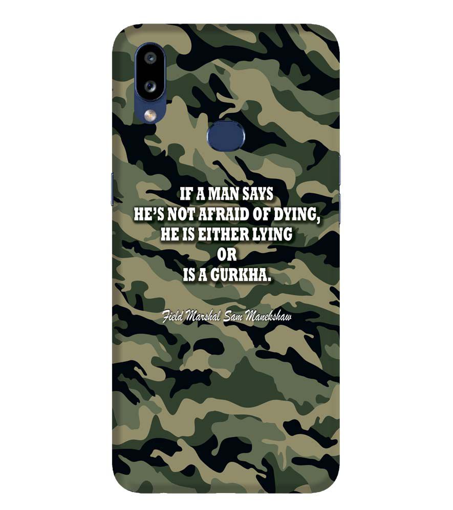 W0450-Indian Army Quote Back Cover for Samsung Galaxy A10s