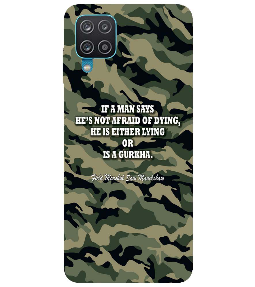 W0450-Indian Army Quote Back Cover for Samsung Galaxy A12 (India)