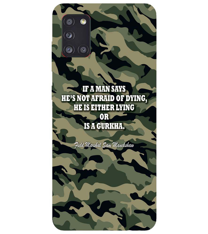 W0450-Indian Army Quote Back Cover for Samsung Galaxy A31