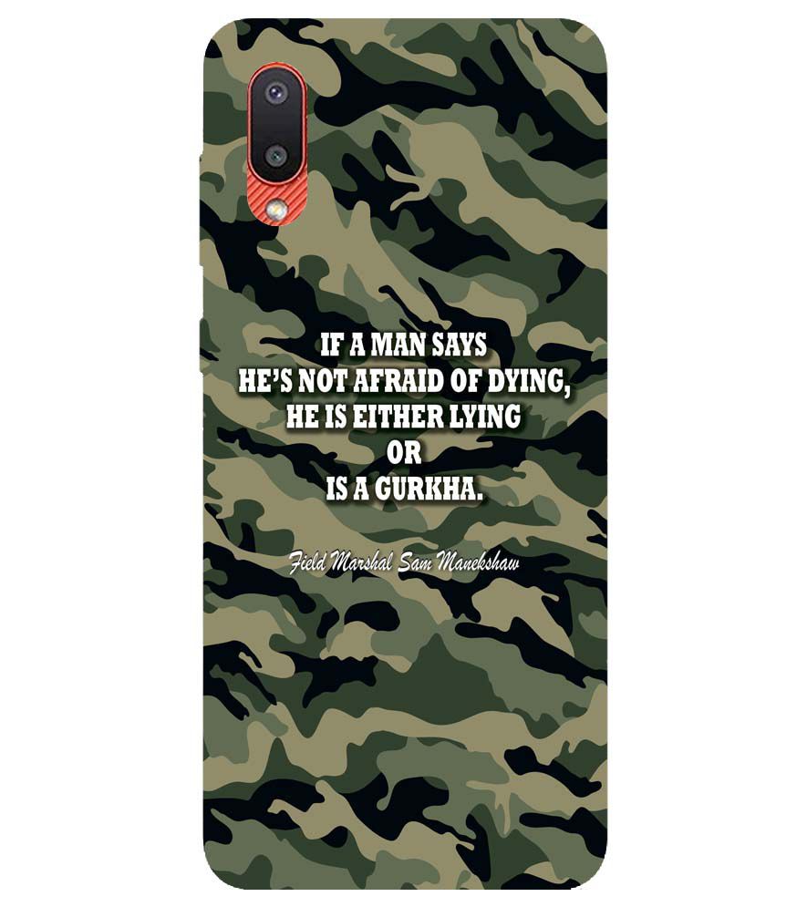 W0450-Indian Army Quote Back Cover for Samsung Galaxy M02