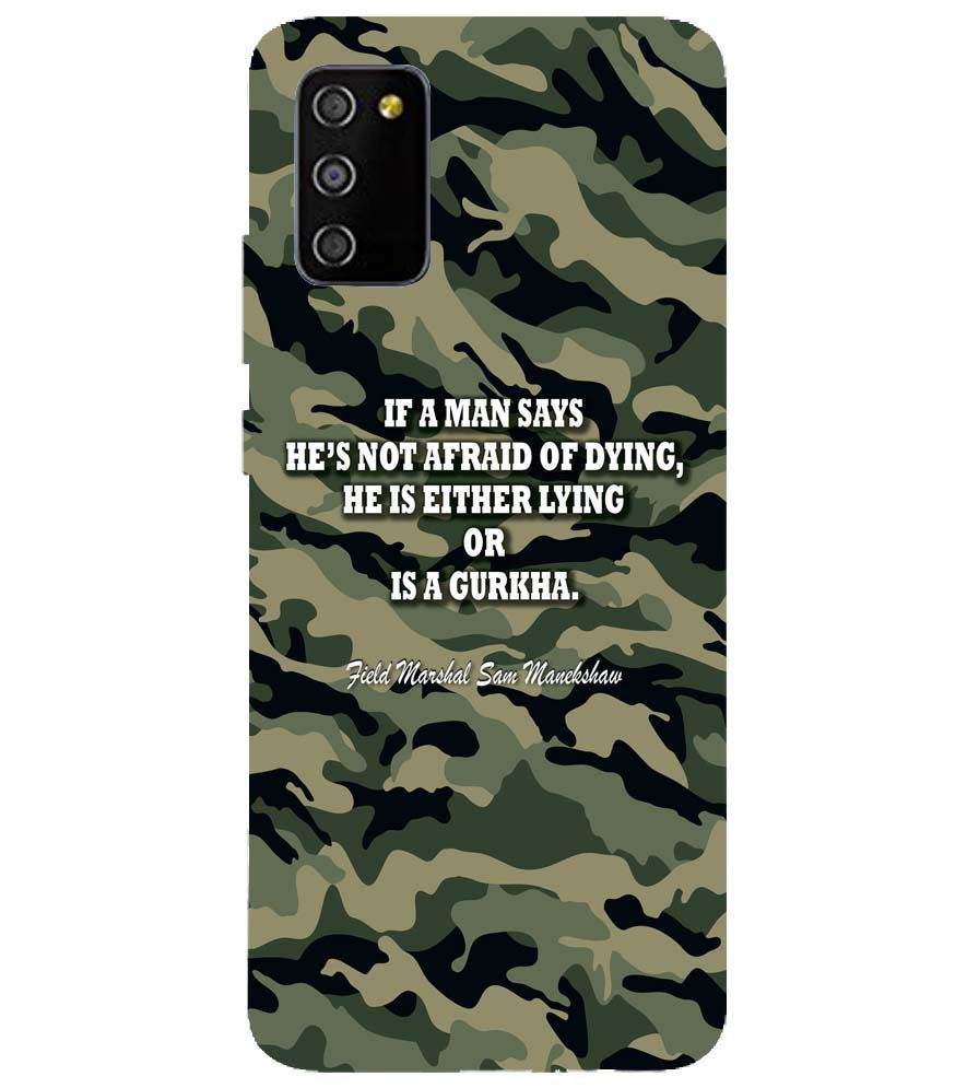 W0450-Indian Army Quote Back Cover for Samsung Galaxy M02s