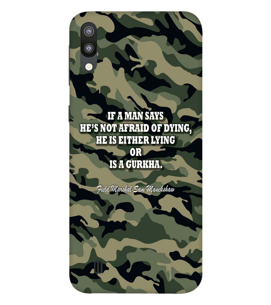 W0450-Indian Army Quote Back Cover for Samsung Galaxy M10