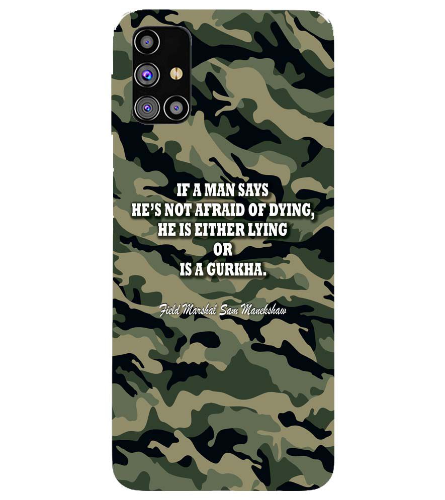 W0450-Indian Army Quote Back Cover for Samsung Galaxy M31s