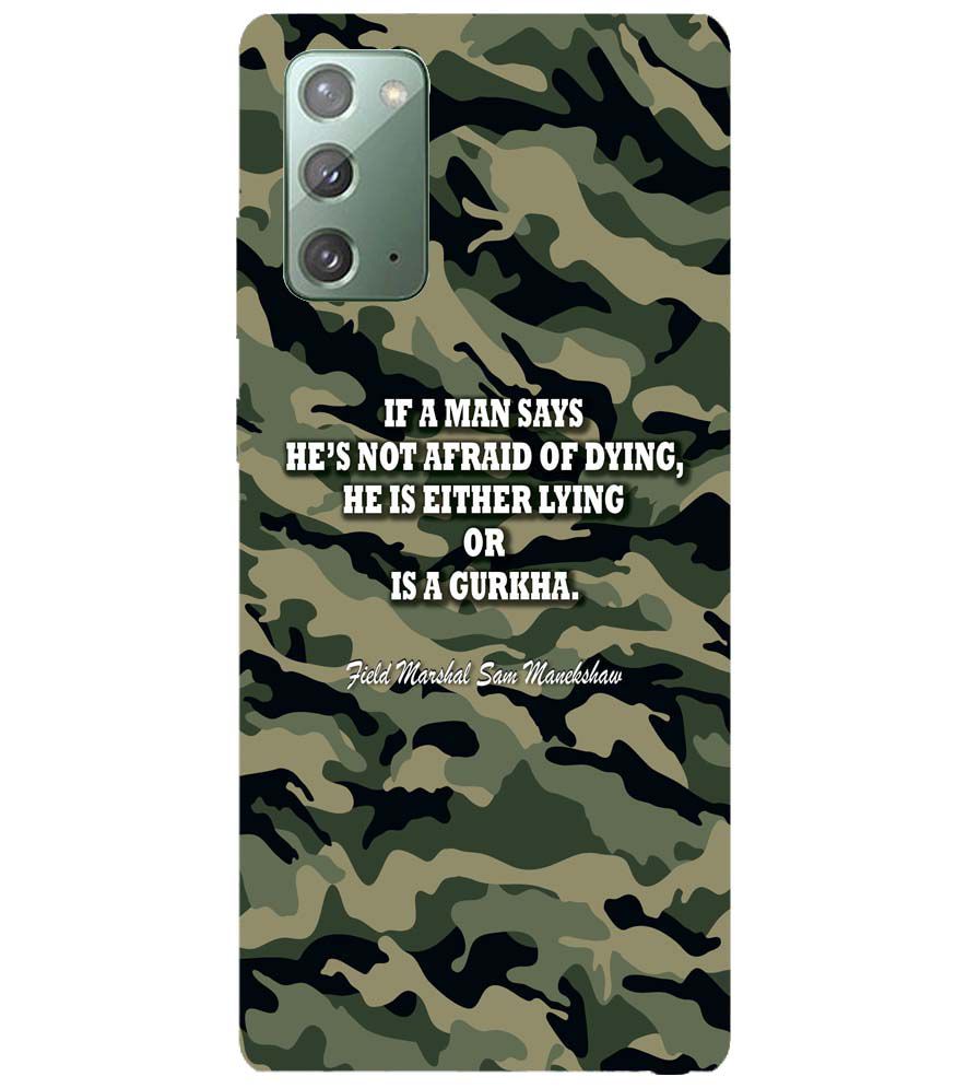 W0450-Indian Army Quote Back Cover for Samsung Galaxy Note20