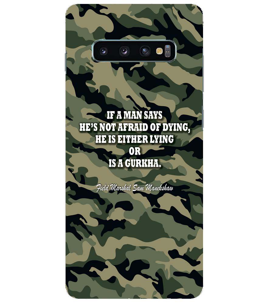 W0450-Indian Army Quote Back Cover for Samsung Galaxy S10+ (Plus with 6.4 Inch Screen)