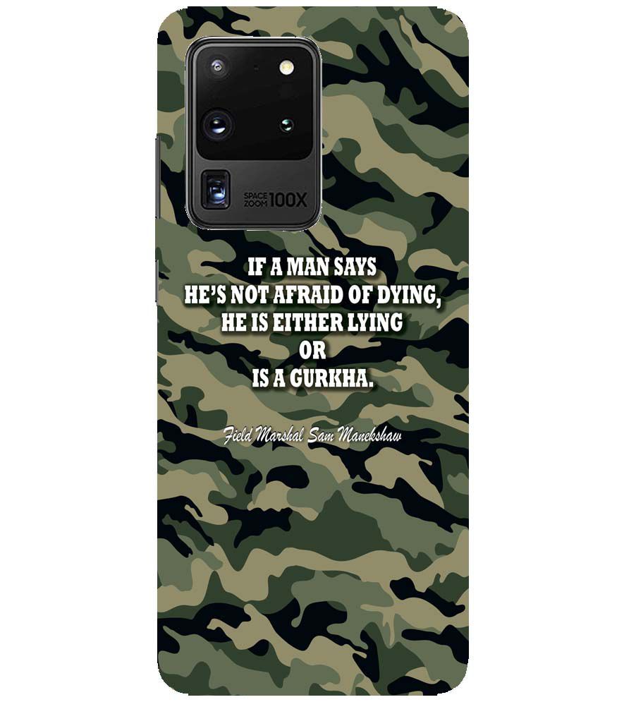W0450-Indian Army Quote Back Cover for Samsung Galaxy S20 Ultra 5G