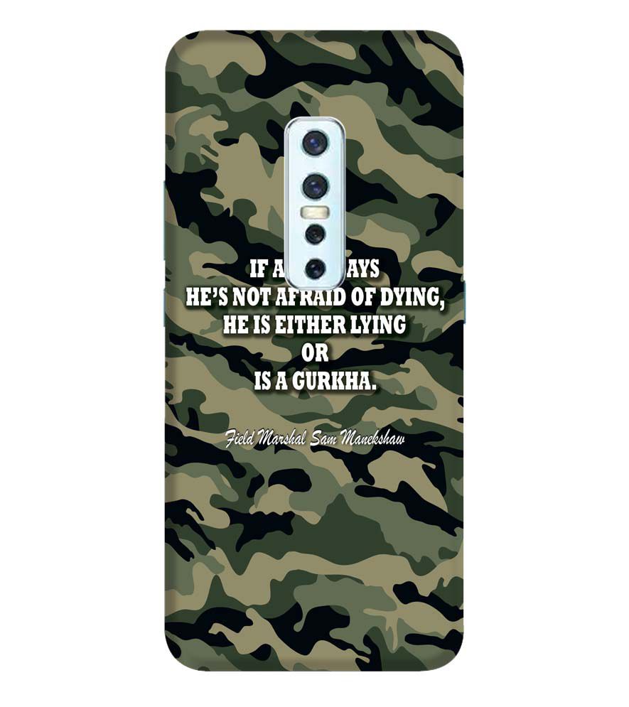 W0450-Indian Army Quote Back Cover for Vivo V17 Pro