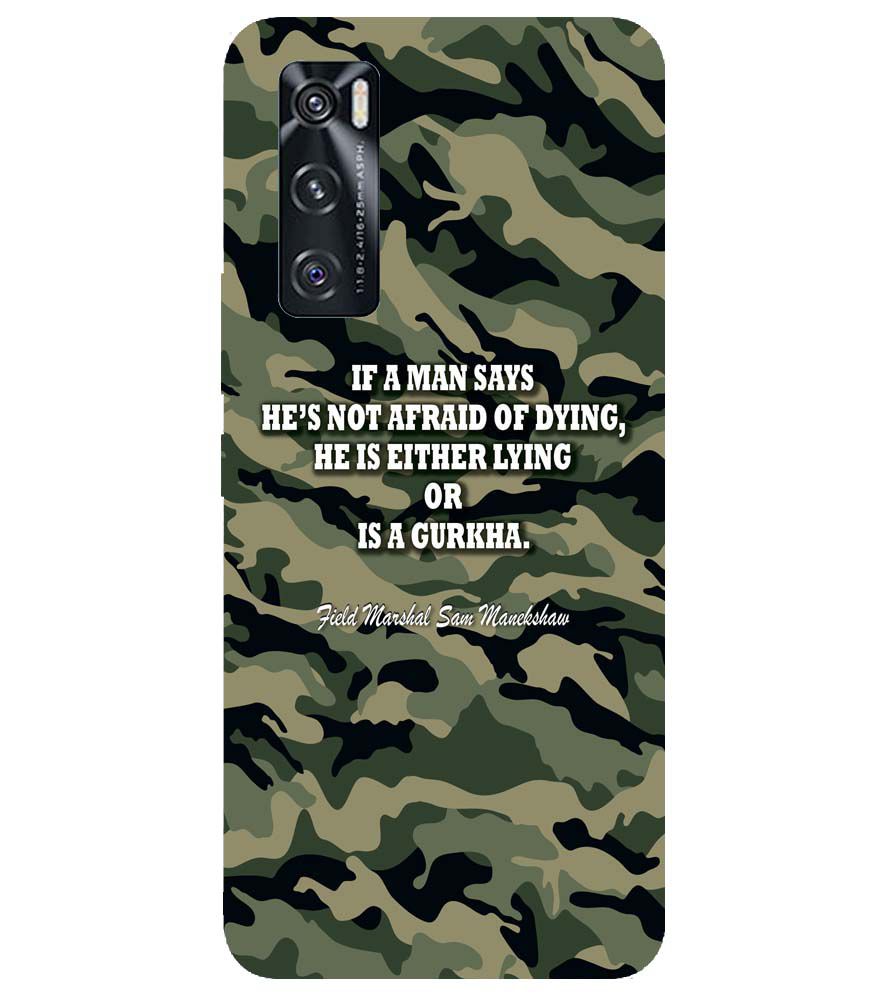 W0450-Indian Army Quote Back Cover for vivo V20 SE