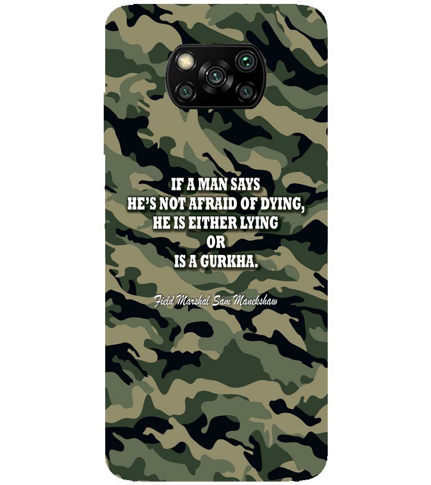 W0450-Indian Army Quote Back Cover for Xiaomi Poco X3