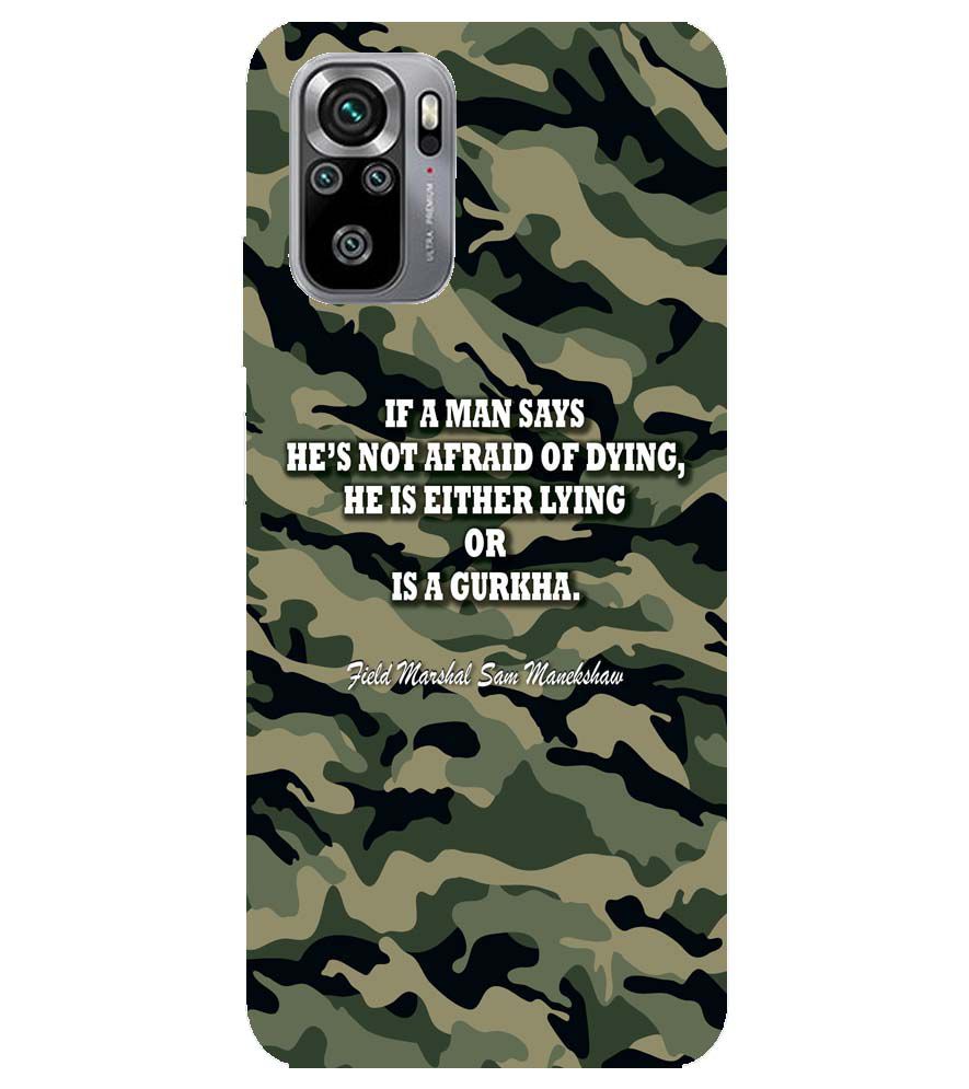 W0450-Indian Army Quote Back Cover for Xiaomi Redmi Note 10S