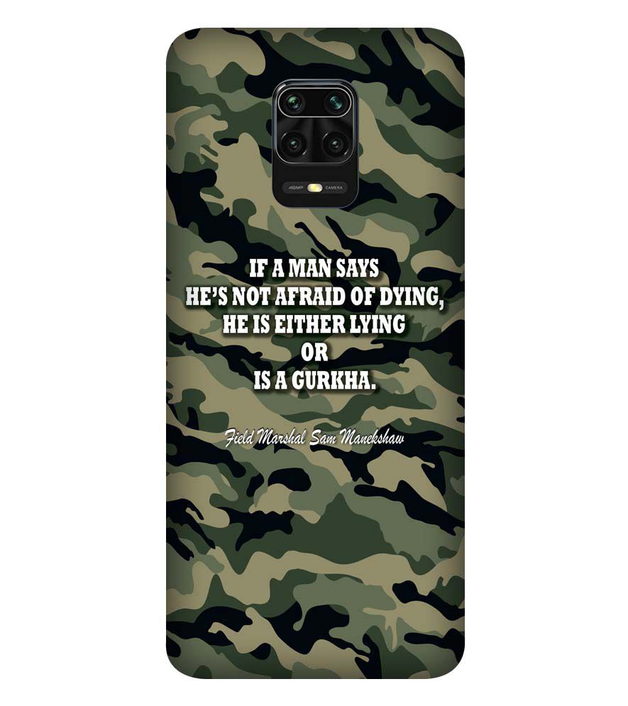 W0450-Indian Army Quote Back Cover for Xiaomi Redmi Note 9S