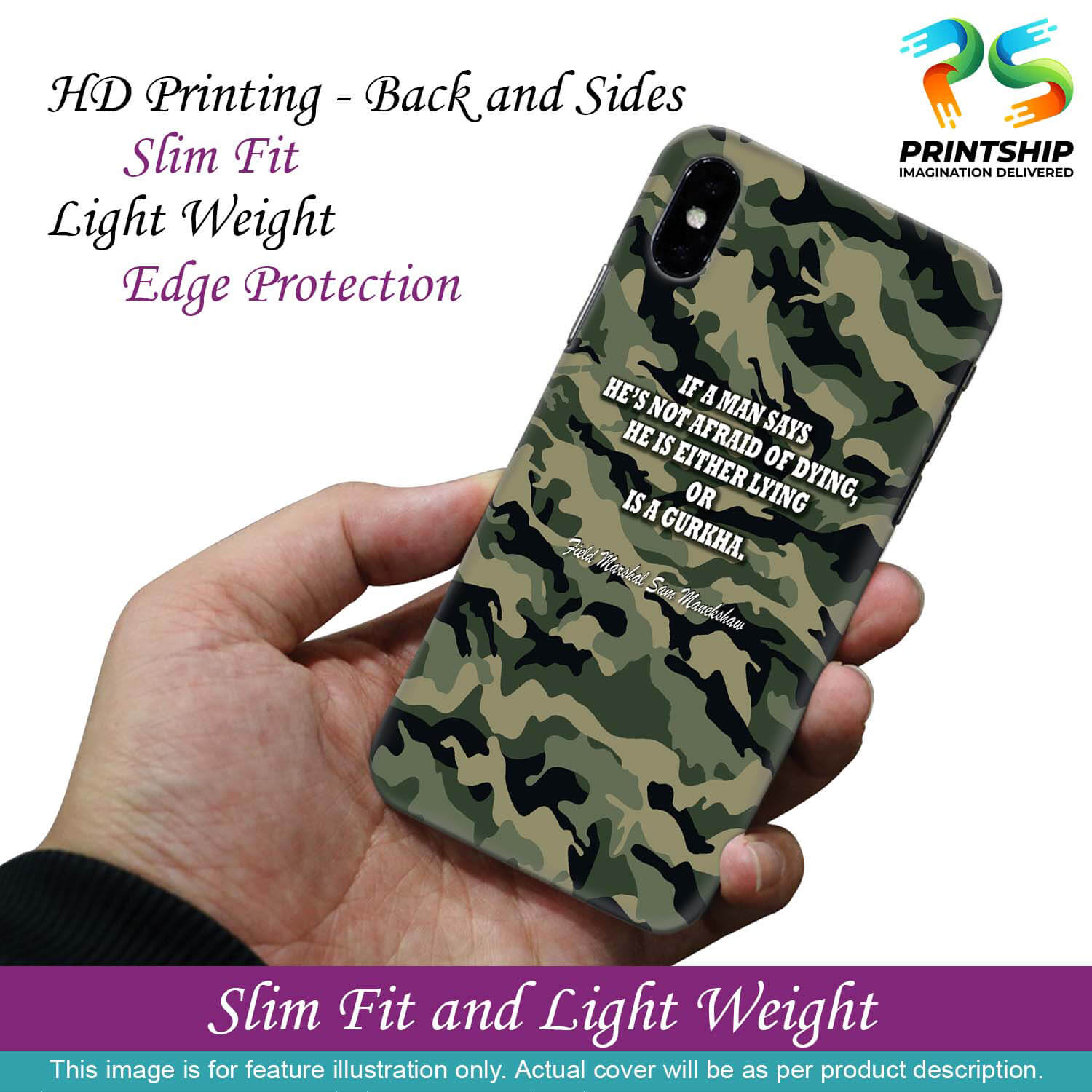 W0450-Indian Army Quote Back Cover for Huawei Honor 10i