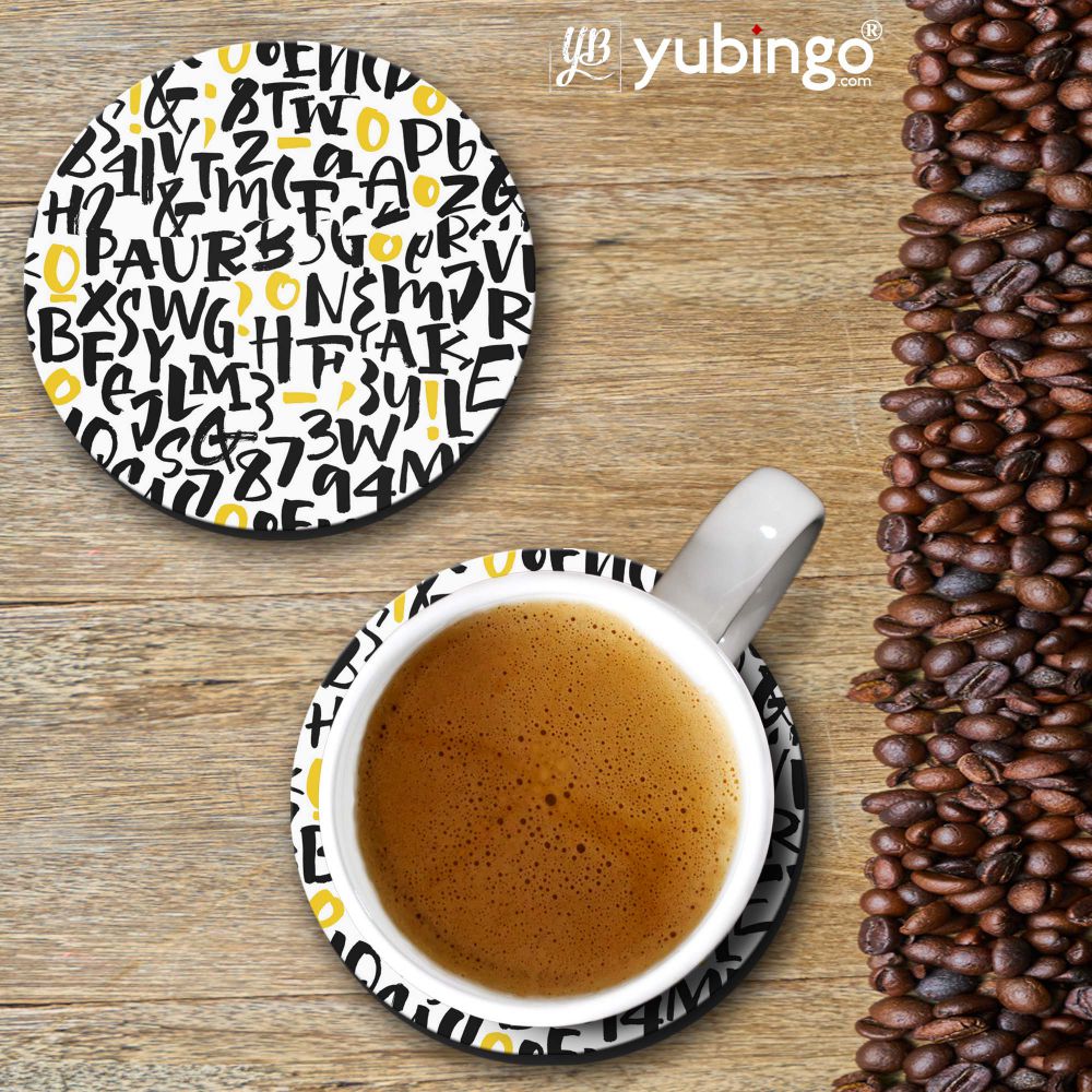Alphabets And Numbers Coasters