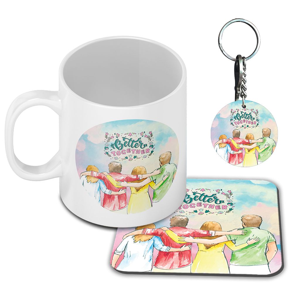 Better Together Coffee Mug with Coaster and Keychain