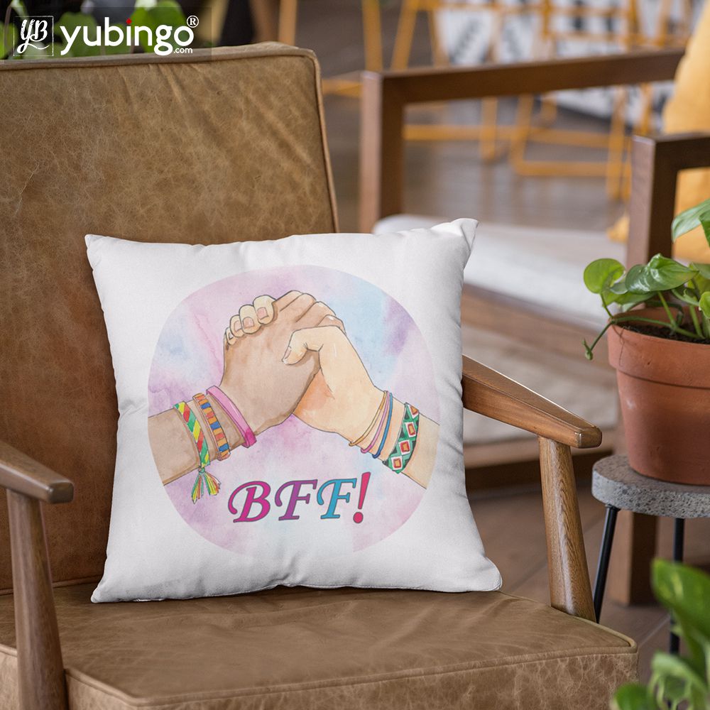 BFF Cushion, Coffee Mug with Coaster and Keychain