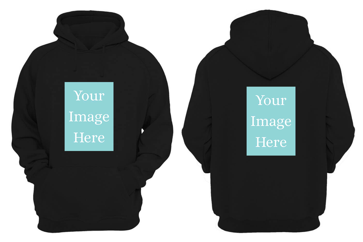 Black Customised Hoodie - Front and Back Print