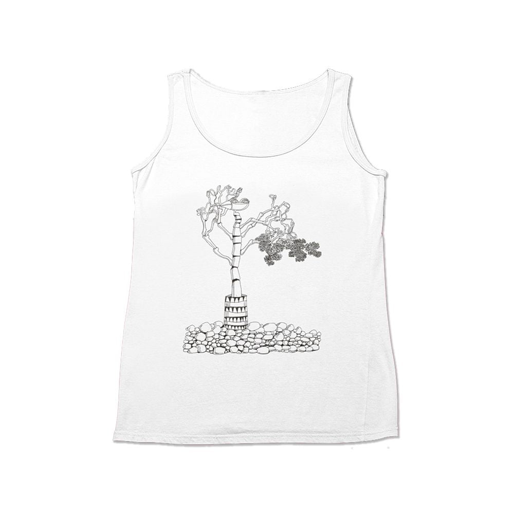 Bone tree Tank Tops-White