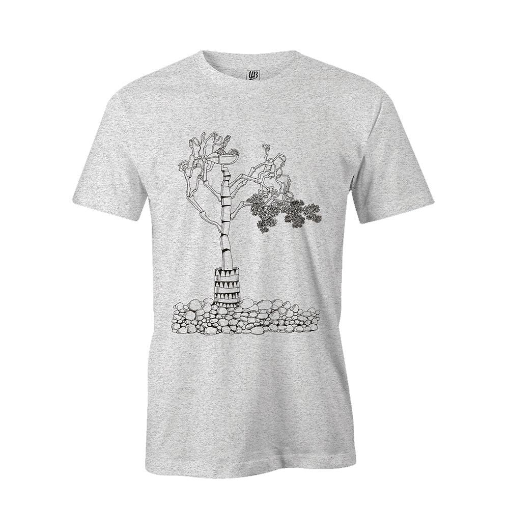 Bone tree Men T-Shirt-White Melange